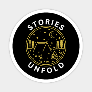 Stories Unfold Camp Fire Magnet